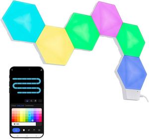Smart App <b>Remote</b> <b>Control</b> LED Hexagon <b>Lights</b> RGB Color Changing Wall Sconces Music Sync Gaming <b>Light</b> - Product Image 1