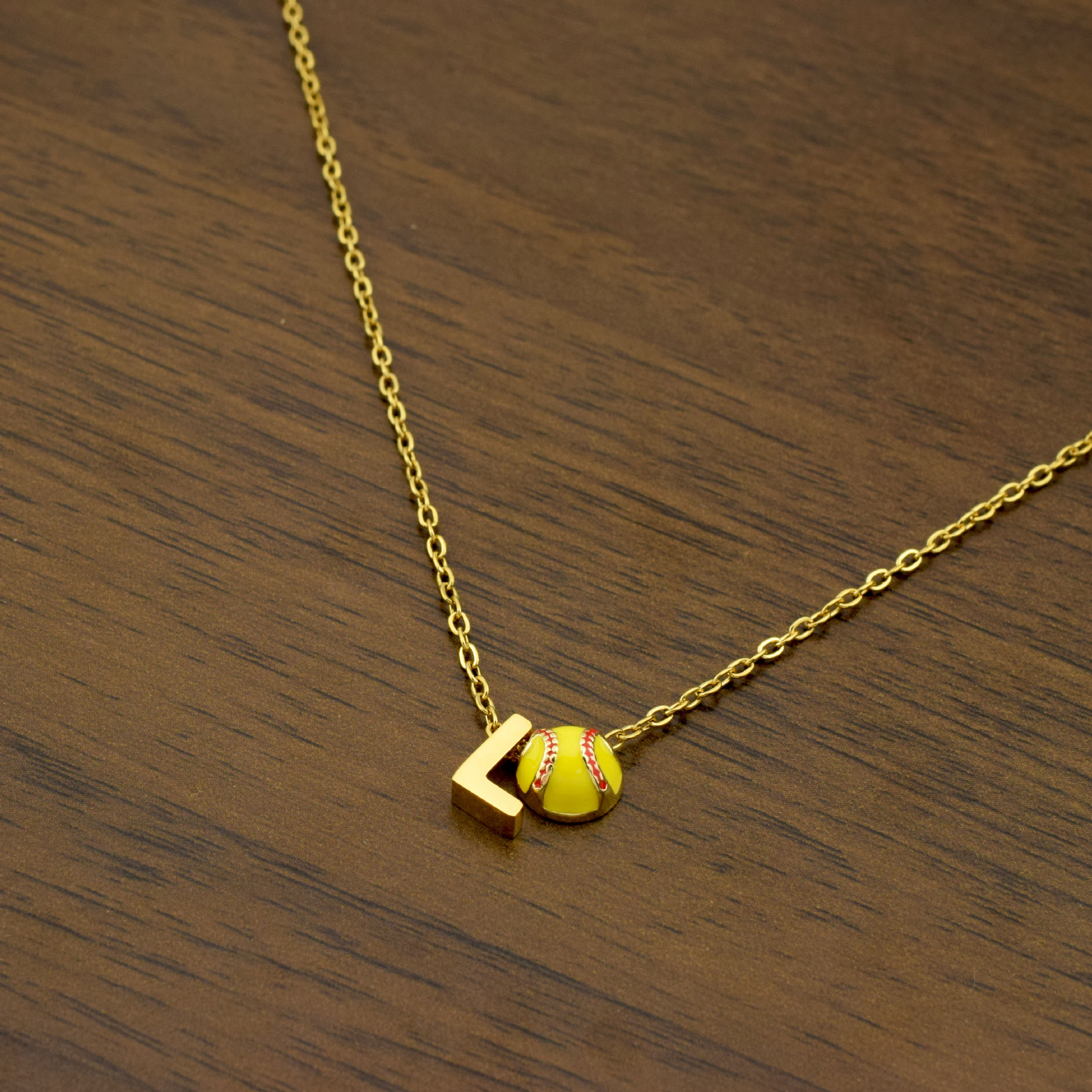 Collier lettre L en or 2160, barre de 457CM