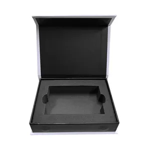 Caja de embalaje de línea de datos de disco U flash magnético de lujo personalizado ecológico Caja de embalaje de unidad flash USB para fotógrafos de boda