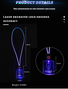Longstargift Wholesale Custom Logo Rechargeable <strong>Led</strong> <strong>Light</strong> Up Glow Flashing Concert Wedding Party Event Promotional Lanyard - Product Image 3