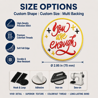 Écussons personnalisés brodés thermocollants avec bordure, badges logo tissés pour uniforme, casquette, sac à dos, sac de sport, gilet