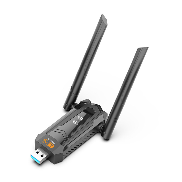 WiFi 7 USB Adapter BE6500 2.4G/5G/6GHz Tri-band USB 3.0 Wireless Network Card 6500Mbps 802.11BE Free-Driver For Win10/11 Laptop