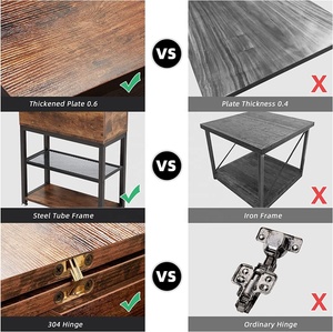 Tavolini da salotto Set di 2 posti con apertura laterale e Flip Top, tavolini da salotto Set di 2 tavoli con USB - Product Image 3