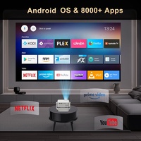 Mini projecteur LED+LCD 2024 P90 Android WIFI BT Full HD 1080P avec haut-parleurs intégrés, son stéréo HIFI, support réglable, portable, maison intelligente