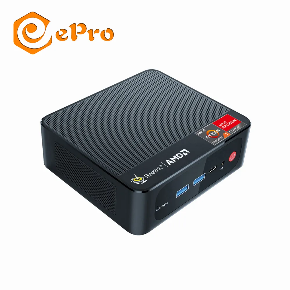 Epro Beelink SER5 AMD 5700U 16G 500GB, PC Mini DP + HDTV DDR4 SATA Desktop industri komputer mini pc populer 2024 terbaru