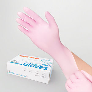 Guanti in Nitrile Rosa Pastello Spessi Impermeabili Durevoli Senza Polvere Monouso Senza Lattice per Contatto Alimentare Casa Spa Estetista - Product Image 1