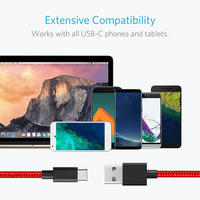 Kabel Data Transfer USB Type C Nylon Braided Berkualitas Tinggi 1m 2m 3A Pengisian Cepat untuk Ponsel