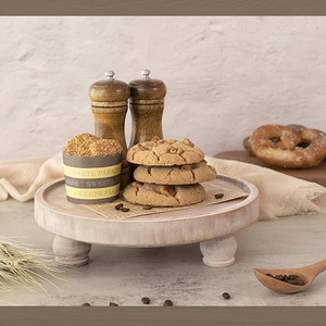 Support à bougie en bois, plateau rond de présentation pour plantes - Product Image 1