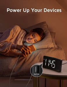 Despertador multifuncional Carga USB Pantalla grande Pantalla Espejo Reloj Electrónico LED Reloj digital - Product Image 4