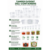 Boîte à soupe jetable en plastique transparent PP de 32 oz avec couvercle, emballage alimentaire personnalisé avec logo, anti-effraction, pour plats à emporter et charcuteries