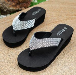 Sandali <span class=keywords><strong>donna</strong></span> estate strass ciabatte moda scarpe da spiaggia tacchi <span class=keywords><strong>infradito</strong></span> traspiranti - Product Image 5