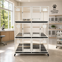 Grande cage d'élevage d'oiseaux en aluminium, cadre métallique blanc, cage à perroquets avec perchoir en bois sur roulettes pour canaris, pinsons et agapornis