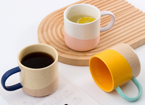 New Design Professional Splicing Creative Couple Cups Spray Point Spout Latte Ceramic Mug - Product Image 3