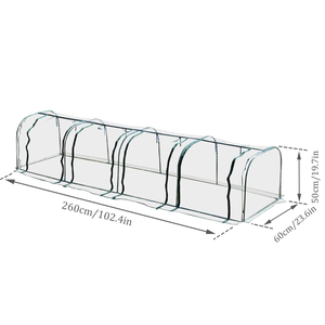 Invernadero de túnel tipo cloche de 4 compartimentos, mini invernadero DIY para patio trasero, invernadero de jardín de PVC para el hogar y exteriores con estructura de tubos de acero - Product Image 4