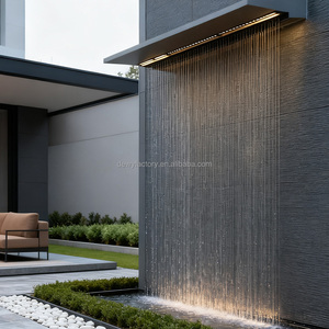 <span class=keywords><strong>Fontana</strong></span> a Cascata <span class=keywords><strong>da</strong></span> Parete per Esterni, Grande, Moderna, Personalizzata, con Scultura Artigianale, Effetto Rugiada - Product Image 3