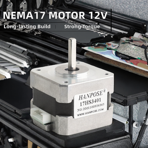 มอเตอร์สเต็ปเปอร์ไฮบริด <span class=keywords><strong>Hanpose</strong></span> 12V DC Nema17 ขนาด 34 มม. 2 เฟส 1.3A 28N.CM 1.8 องศา สำหรับเครื่องพิมพ์ 3 มิติ รุ่น 17HS3401 - Product Image 2