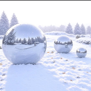 Escultura Esférica Moderna de Acero Inoxidable Pulido y Brillante, Resistente a la Intemperie, para Exteriores, Tamaño Personalizado, Decoración de Villas, Arquitectónica - Product Image 1