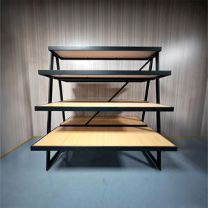 Exhibidor <span class=keywords><strong>de</strong></span> Metal y Madera Personalizado, Estante <span class=keywords><strong>de</strong></span> Metal Resistente con Estantes <span class=keywords><strong>de</strong></span> Madera para Tiendas Minoristas, Tiendas <span class=keywords><strong>de</strong></span> <span class=keywords><strong>Ropa</strong></span>, Directo <span class=keywords><strong>de</strong></span> Fábrica - Product Image 4