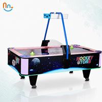 Joy2fun Machine de jeu d'arcade de hockey sur air rotative à monnayeur, pour intérieur, construction en métal et plastique, avec support en anglais