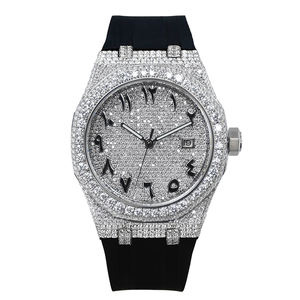 Reloj de Diamantes Hip Hop con Bisel Cuadrado, Reloj de Moissanita VVS, Correa Personalizada, Logotipo con Incrustaciones de Diamantes, Reloj para Hombre, ODM - Product Image 1
