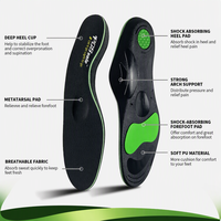 Semelles orthopédiques de soutien pour les pieds, en gel PU et EVA, avec coussinets et soutien de la voûte plantaire, pour pieds plats, pour chaussures