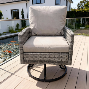 <span class=keywords><strong>Fauteuil</strong></span> pivotant en rotin avec coussin, résistant aux intempéries, chaise en <span class=keywords><strong>osier</strong></span> pour patio, couleurs et styles personnalisés disponibles, sièges pour balcon et <span class=keywords><strong>terrasse</strong></span> - Product Image 2
