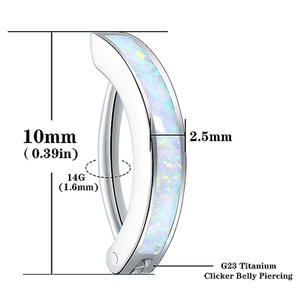 G23 titanyum altın PVD ile göbek takısı ASTM-F136 parlak elmas göbek yüzük gerçek titanyum göbek Piercing takı - Product Image 2