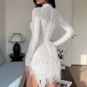 D & M <span class=keywords><strong>di</strong></span> lusso <span class=keywords><strong>di</strong></span> alta qualità con cristalli <span class=keywords><strong>di</strong></span> perle da donna girocollo abito da sera - Product Image 2