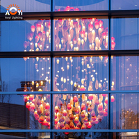 Luminaire de plafond LED en cascade de gouttes de verre Aoyi Lighting - Décoration romantique et ambiance chaleureuse pour les espaces commerciaux haut de gamme - Garantie de 5 ans