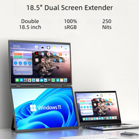 Moniteur portable double écran 18,5 pouces 100% SRGB 250 Nits pour la maison et les étudiants
