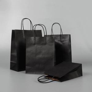 Wholesale Custom Your Own logo Biodegradable Shopping Food Craft Kraft <b>Paper</b> <b>Packaging</b> Bags with Flat Handles - Product Image 3
