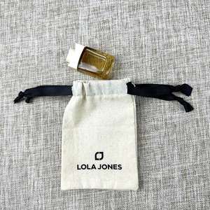 Pochette en coton biologique avec cordon en coton, imprimée avec un logo personnalisé, en toile de coton, pour cadeau de Noël - Product Image 6