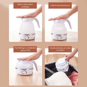 Mini <span class=keywords><strong>Portable</strong></span> Fold Bouilloire Électrique Thermostat Garder Au Chaud Maison Voyage D'affaires Mise Hors Tension Automatique Silicone Acier Inoxydable Sécurité - Product Image 3