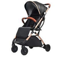 Poussette pour bébé légère avec toutes les positions Le siège inclinable peut être transporté sur un landau pour bébé en avion avec capuchon rond gris