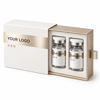 Boîte cadeau de luxe en papier avec tiroir double pour bouteilles, insert en EVA et étiquette autocollante pour bouteille