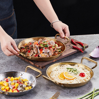 Panci Sup Stainless Steel Dua Gagang Set Kecil Peralatan Masak Rumah Tangga Dasar Datar