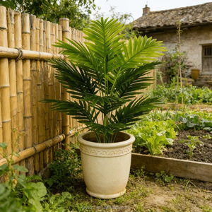 Palma Areca Artificiale/Palma a Ventaglio in Vaso 65-90cm, Foglie Verdi Folte, Tronco in Plastica Riciclabile, Decorazione Tropicale per Hotel e Casa - Product Image 5