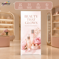 Boîte d'affichage en tissu rétroéclairée par LED TIANYU, graphiques SEG, structure en aluminium portable sans outil