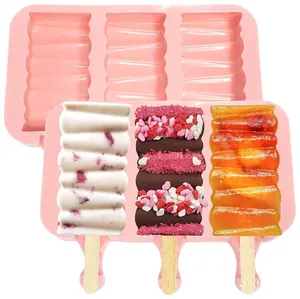 Gıda sınıfı BPA ücretsiz silikon Popsicle kalıp ev yapımı buz kek kalıbı DIY kolay bırakma dondurma kalıp dikdörtgen
