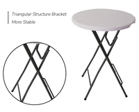 Table de Cocktail en Gros 31,5 Pouces Blanche Meilleure Vente Table de Bar Pliante Portable en Plastique HDPE pour Mariage en Plein Air