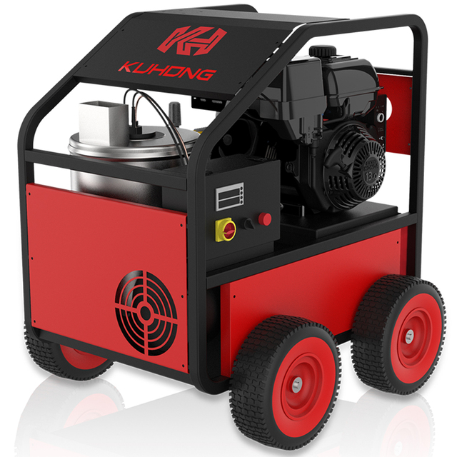 Kuhong New CE Certified 15 HP Gasoline Hot Water 3 Phase Pressure Washer 5000 PSI Heavy Duty Triplex Pump High Pressure Cleaner