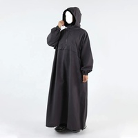 Abaya d'hiver imperméable personnalisée à capuche, manteau de pluie modeste, robe de voyage pour femmes musulmanes, vente en gros, grande taille, Abaya fermée