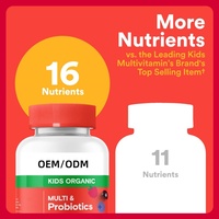 Gommes multivitaminées pour enfants, probiotiques, oméga 3, vitamine D3, B12, B6, zinc pour soutenir le système immunitaire, biotine, 120 gommes multi-probiotiques