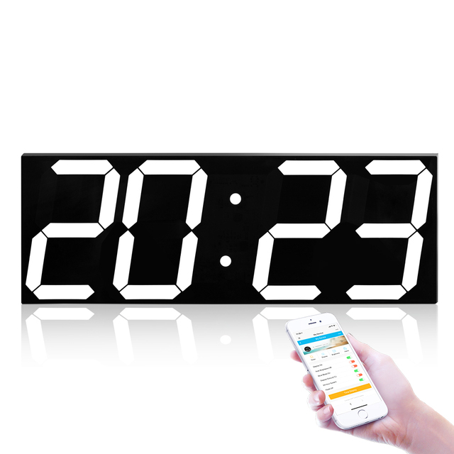 Large Display Portable Electronic LED Digital Wifi Alarm Wall Clock with Countdown Timer for Home Gym Office Use