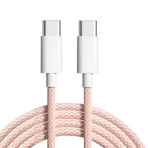 Cabo de Nylon trançado USB-C para Carregamento rápido Type-C USB C Cabo de dados para Apple iPhone Samsung Carregador de telefone