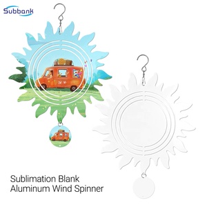 Subbank Diy Photo Print 8 ''Zon Wind Klokkenspel Dubbelzijdig Metalen Blanco Sublimatie Wind Spinner Huis Tuin Decoratie - Product Image 1
