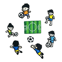 Écussons brodés personnalisés de footballeur, thermocollants, 8 pièces, pour enfants (garçons et filles), ensemble de badges de gardien de but et de terrain, pour maillots, vêtements, sacs à dos et chapeaux, DIY