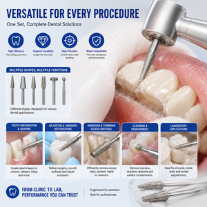 Punta de diamante para reparación de bordes agrietados en porcelana, ajuste de margen de corona intraoral, superficie de mordida excesivamente larga, pulido fino - Product Image 5