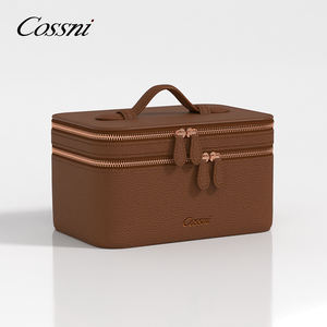 Модные сумки для хранения ювелирных изделий и косметики, кожаные портативные двухслойные дорожные сумки для косметики - Product Image 1