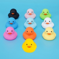 Jouet de bain et d'eau en plastique couineur, petit canard jaune n°8 multicolore, pour bébés de 0 à 24 mois, exclusif